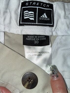 adidas Men's Light Khaki Flat Front Shorts